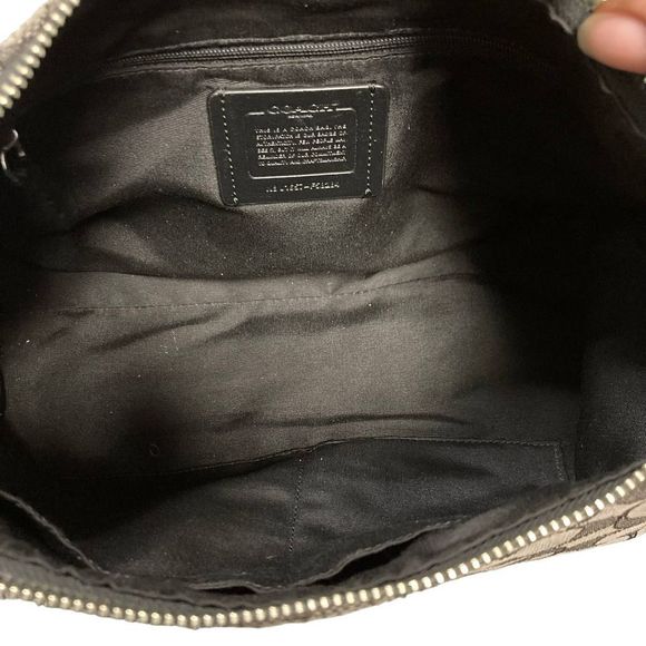 Coach Black Signature Print Shoulder Bag - Picture 8 of 12
